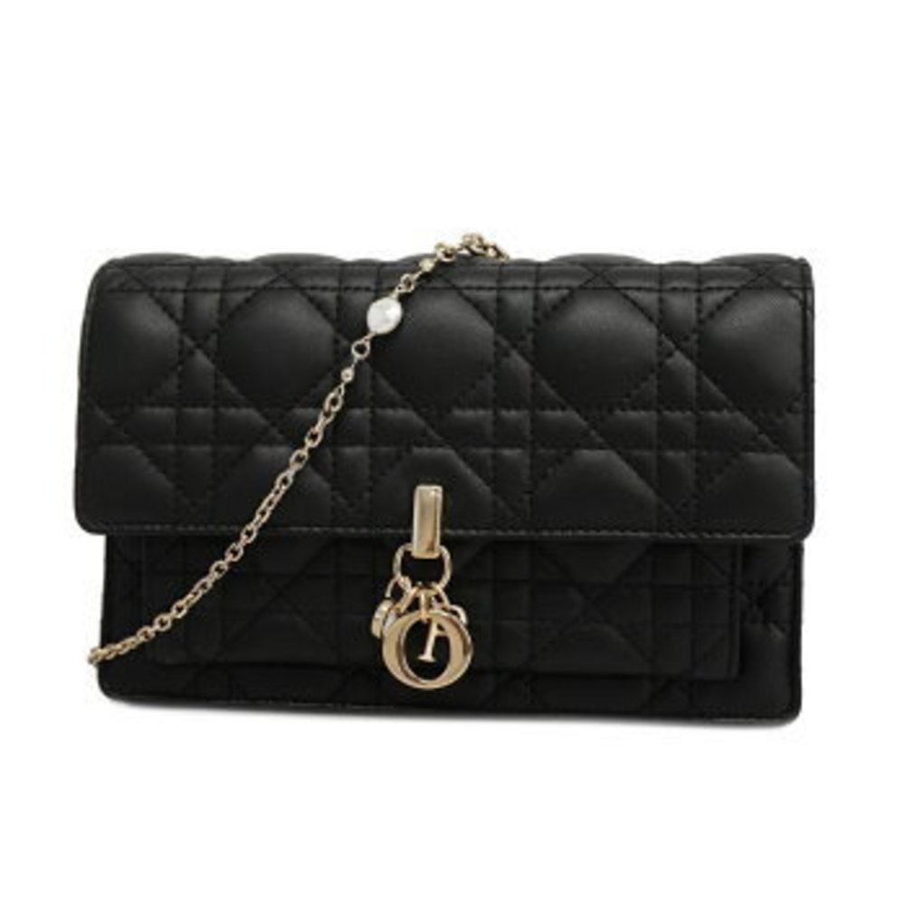 Christian Dior Lady Dior Leather Chain Wallet